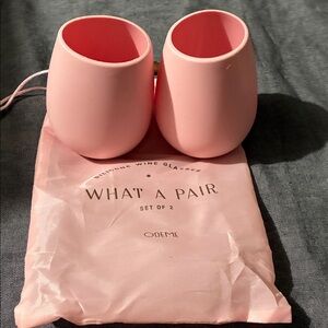 Odeme Blush Silicone Wine Glass Pair